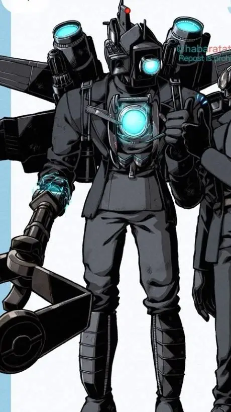 ai character: titán camara man  background