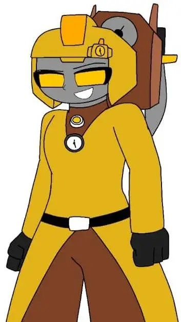 ai character: titán clok woman background