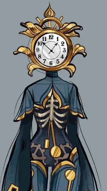 ai character: princesa clock background