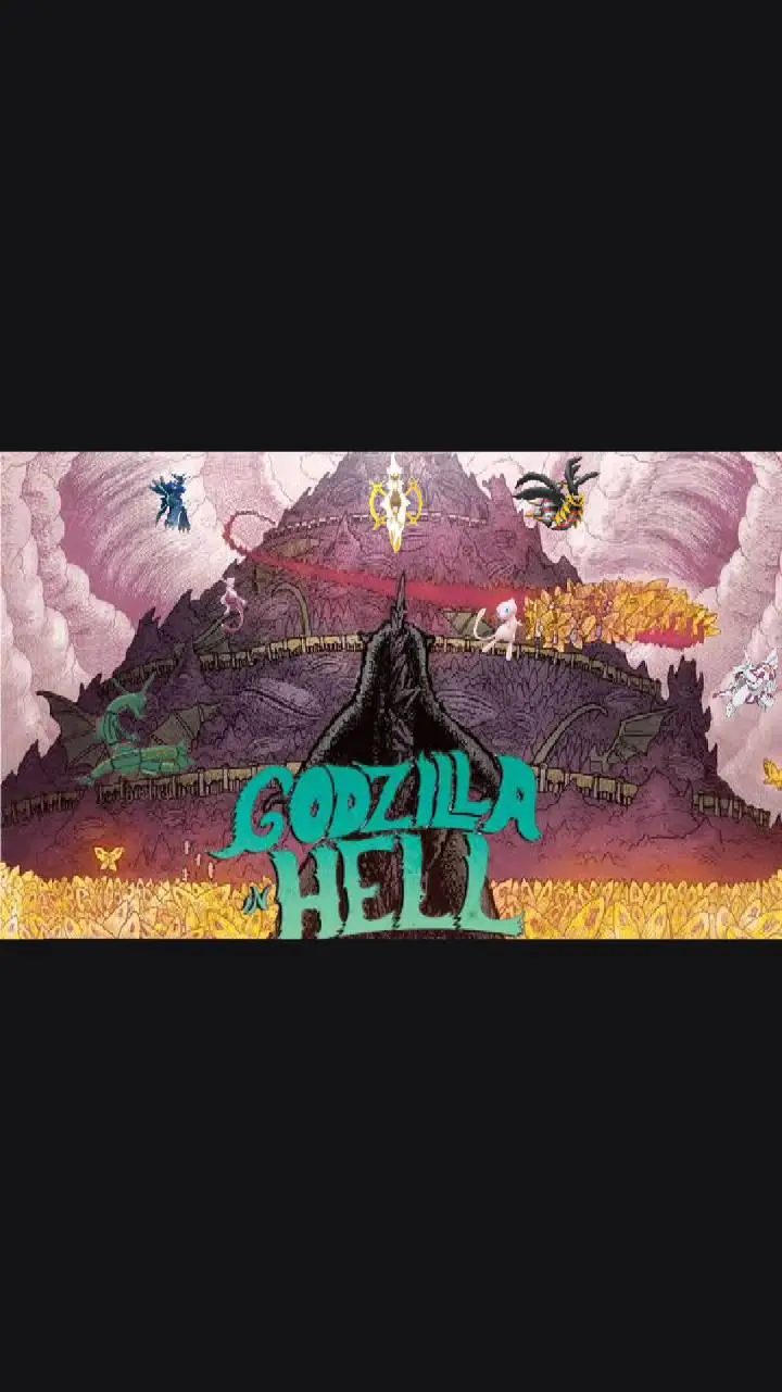 ai character: Godzilla vs pokemo background