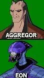 ai character: aggregor and Eon  background