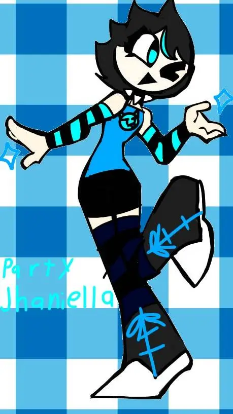 ai character: 🪩party jhaniella💙 background