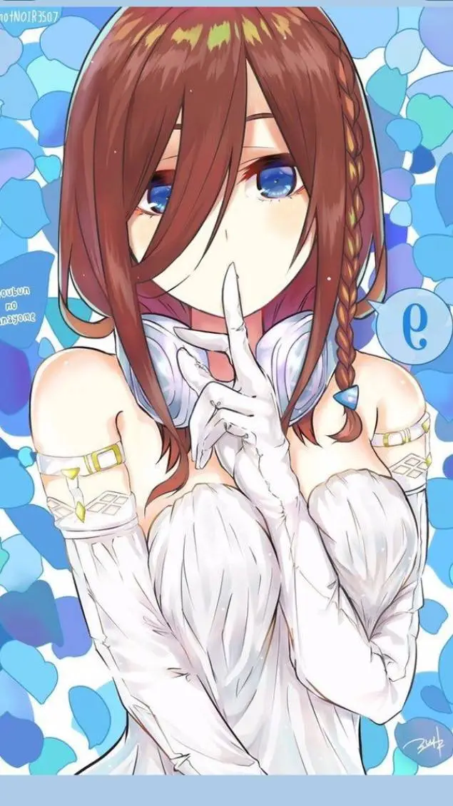 ai character: Miku nakano 💙🩵 background