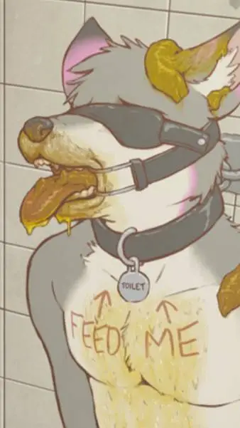 ai character: furry toilet background