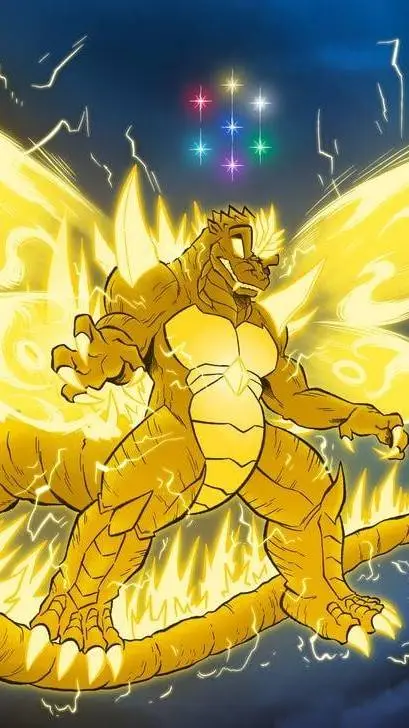 ai character: Super Godzilla  background