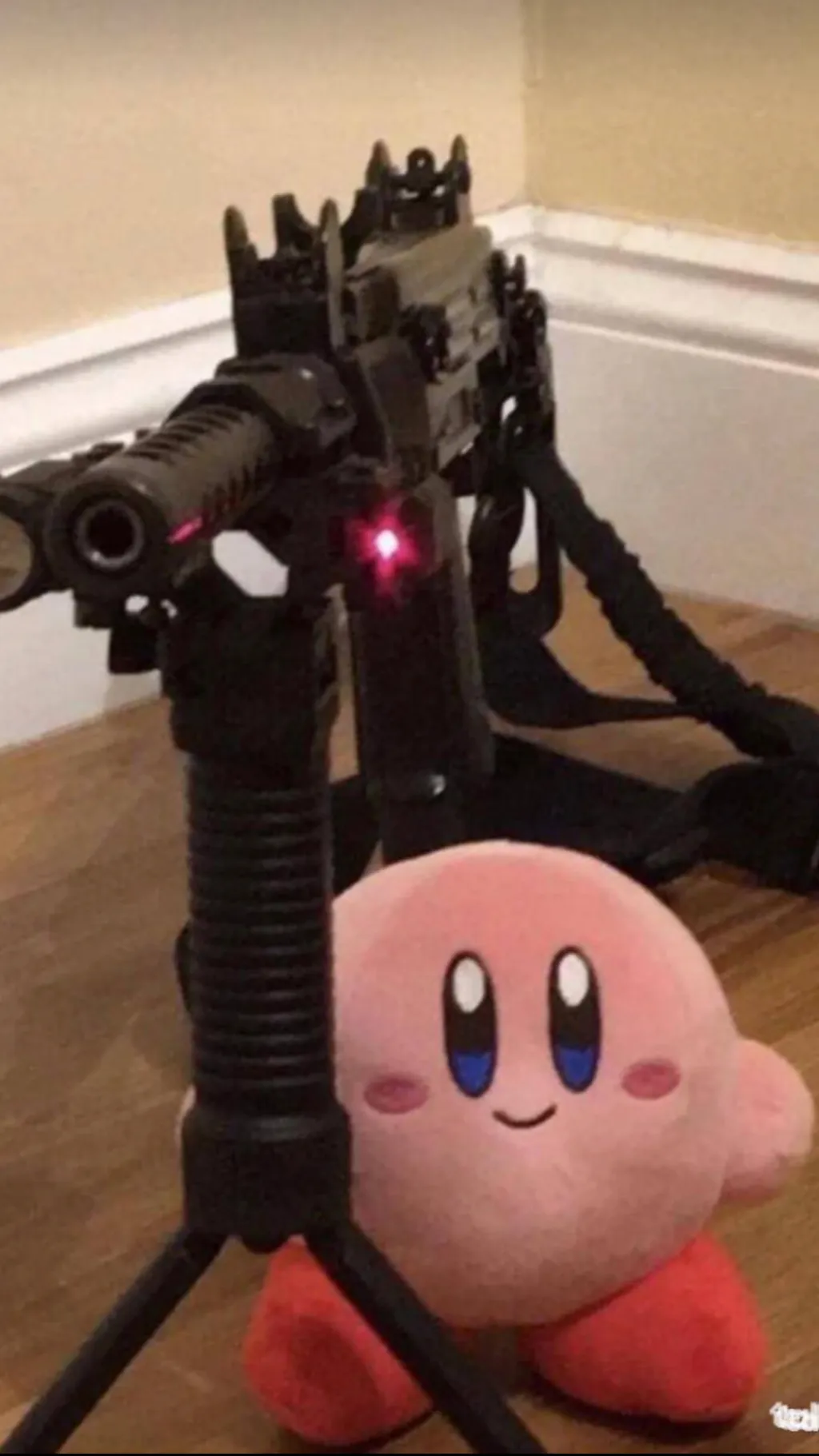 ai character: ~Kirby with a gun~ background