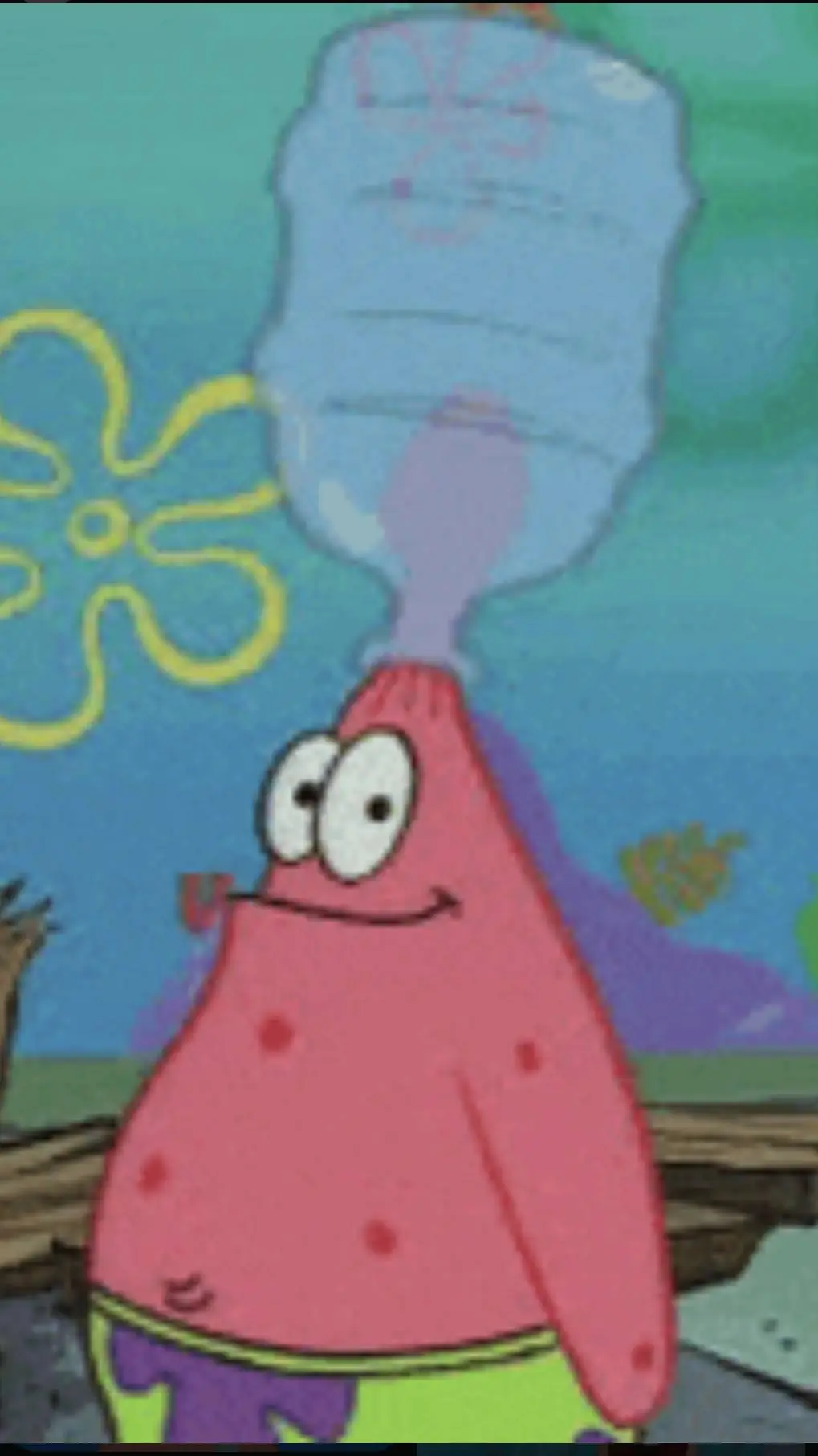 ai character: dumbahh patrick  background