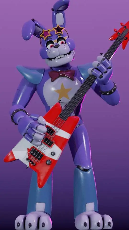 ai character: 🎳Glamrock Bonnie🩵 background