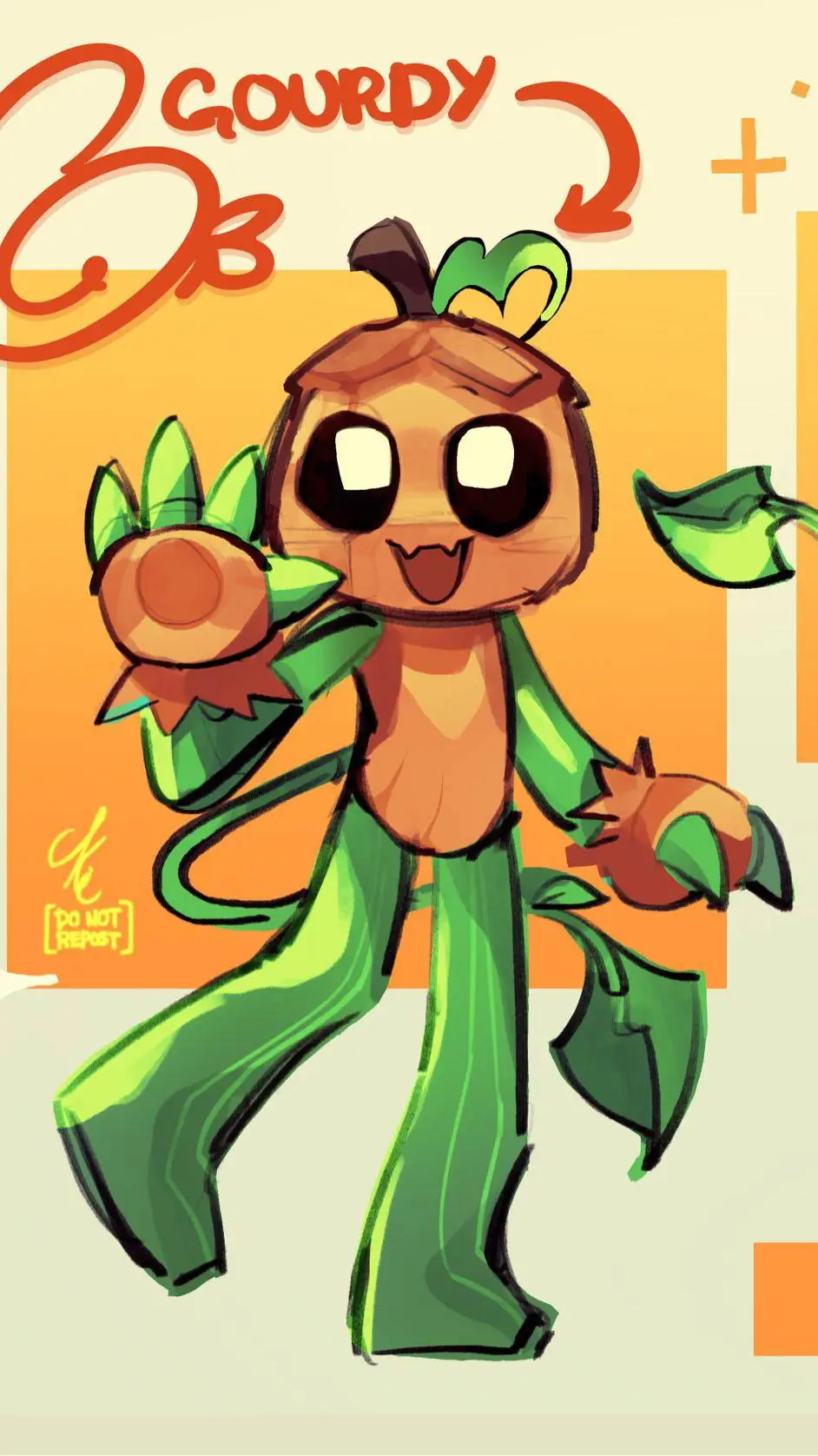 ai character: 🌱♤Gourdy🎃♧ background