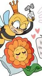 ai character: cagney carnation💛💚 background