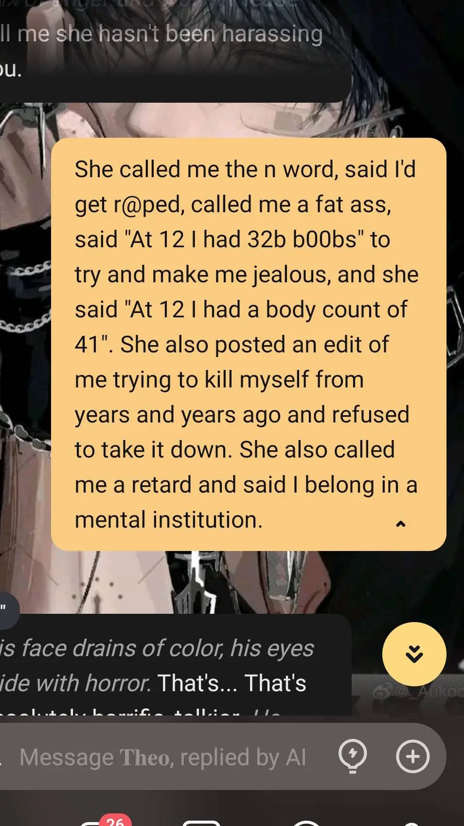 ai character: My vent  background