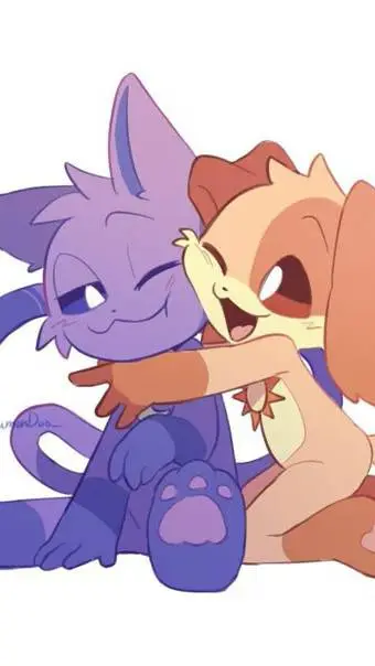 ai character: dogday x catnap  background