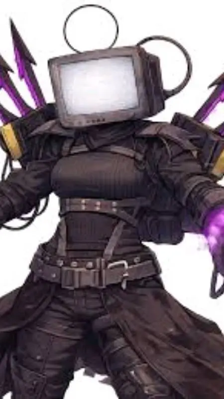 ai character: large tv woman background