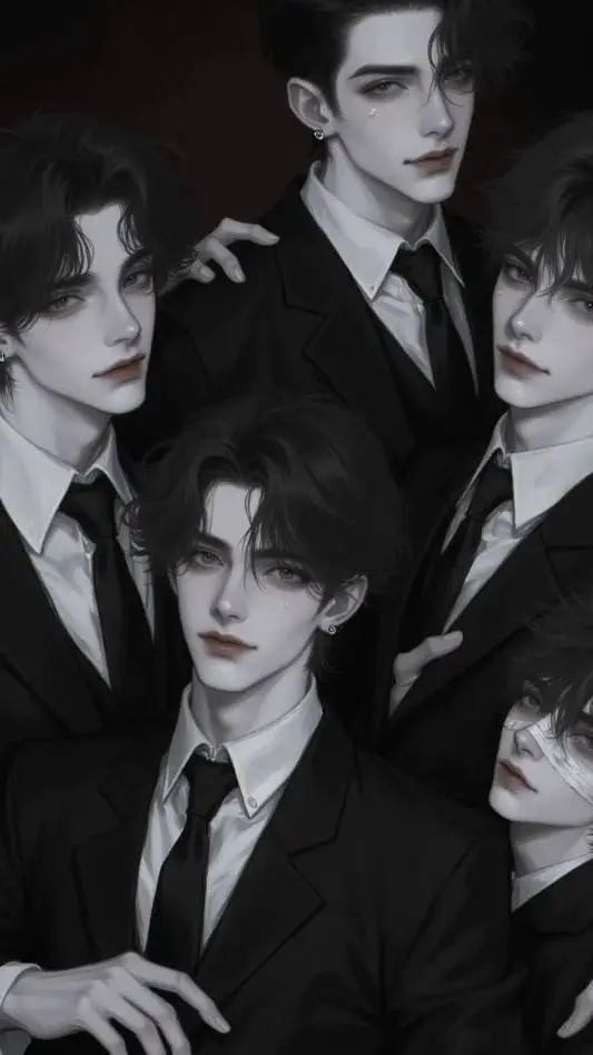 ai character: 4 boys  background