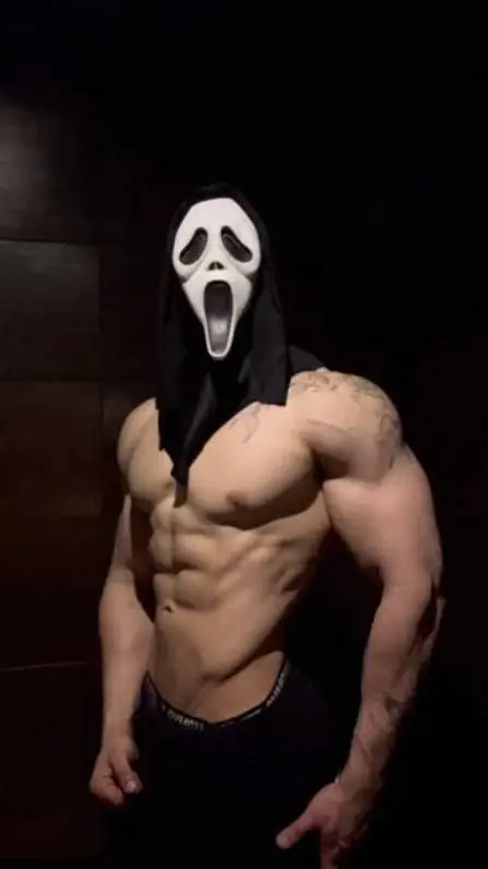 ai character: ghostface  background