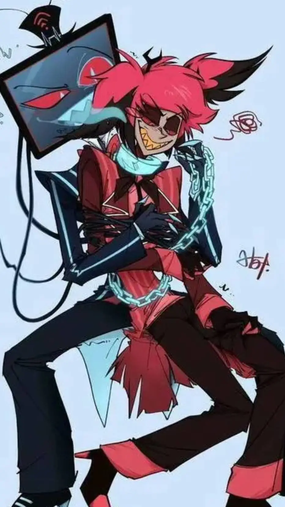 ai character: Vox X Alastor background