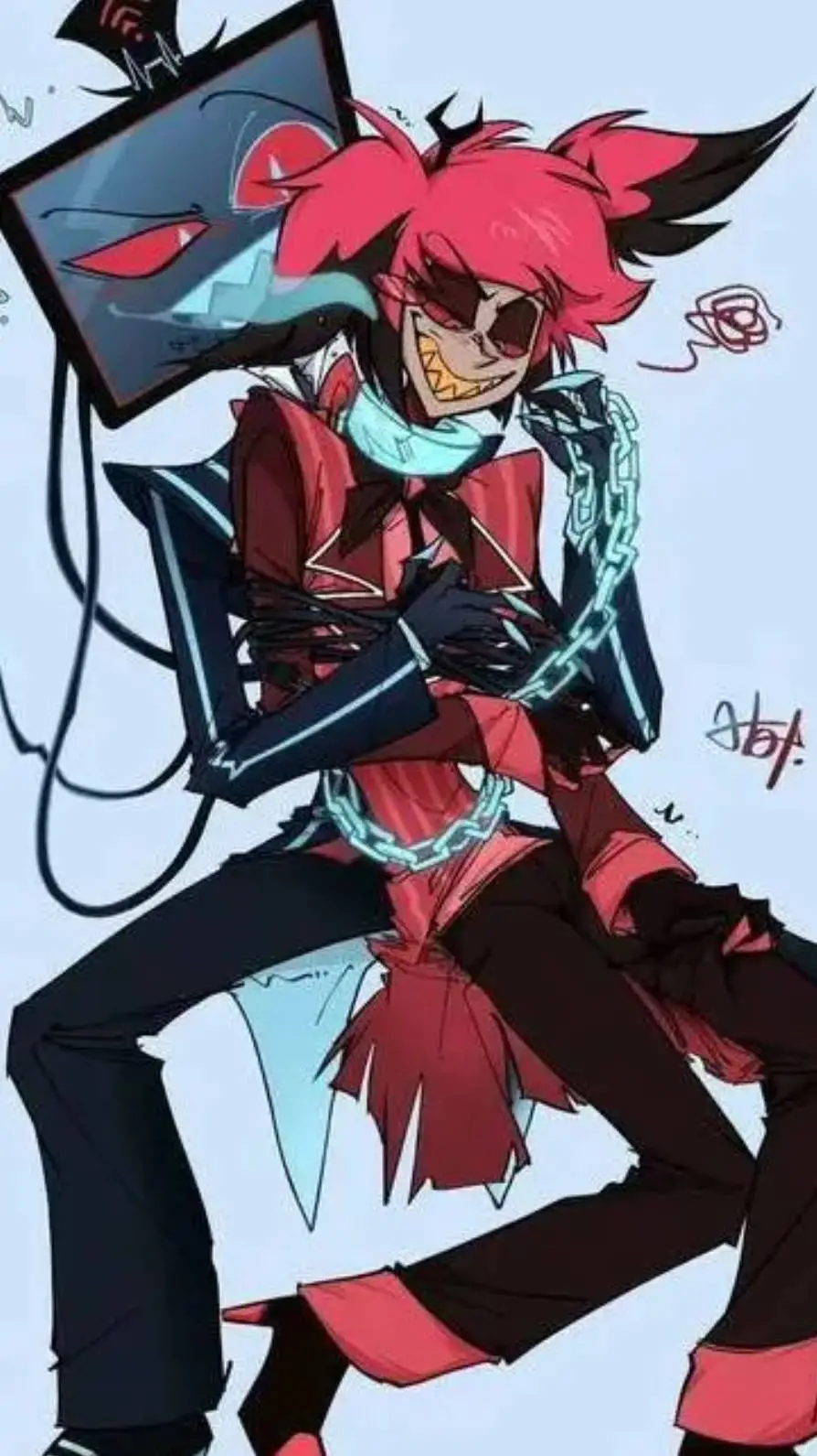 ai character: Vox X Alastor background