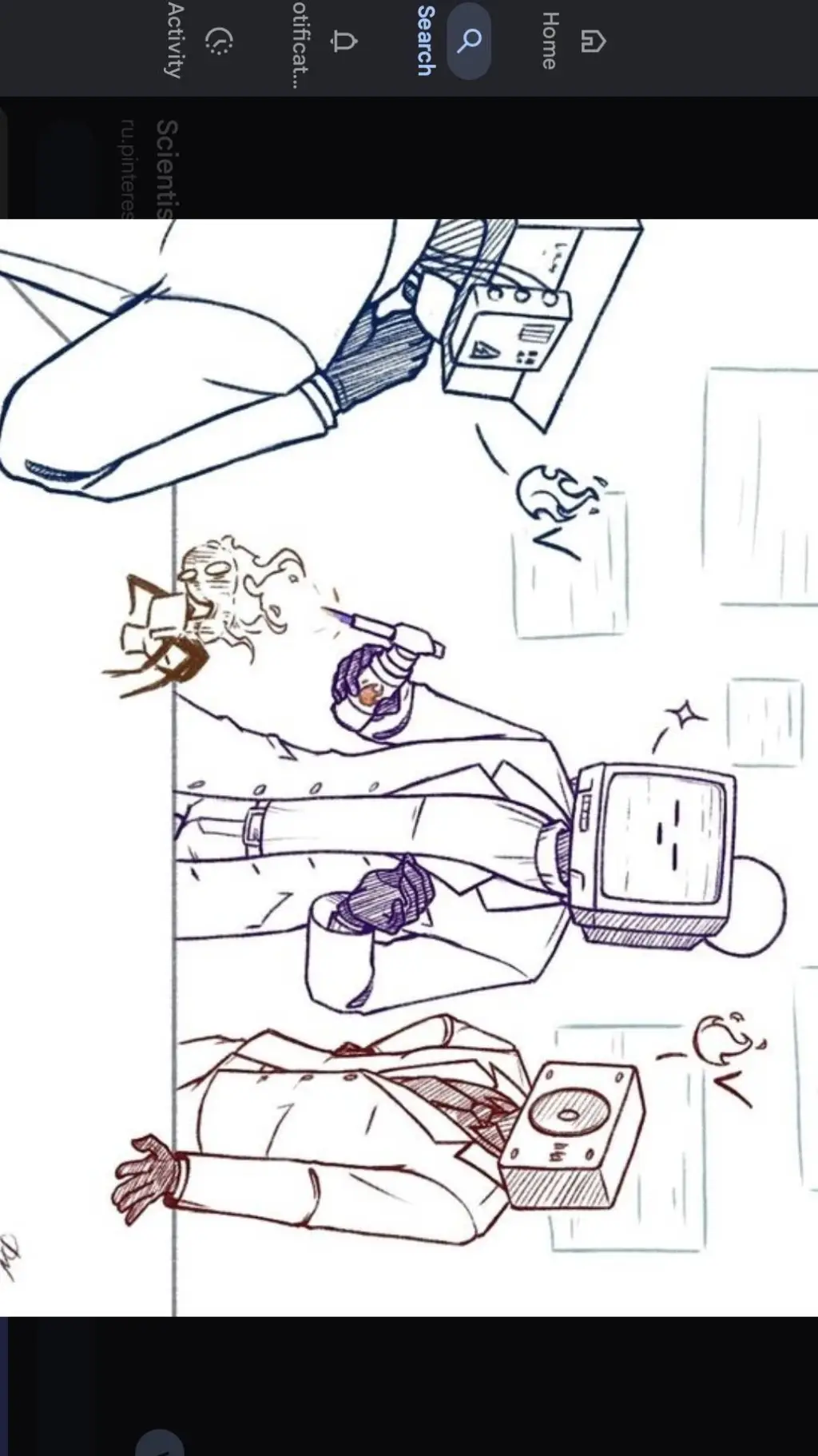 ai character: scientists tv man background