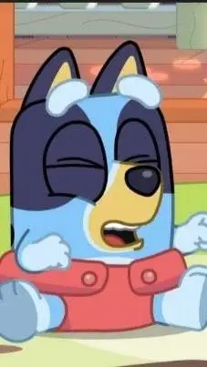 ai character: Baby bluey  background