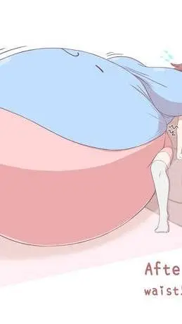 ai character: She belly huge background