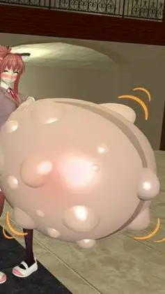 ai character: Monika belly background