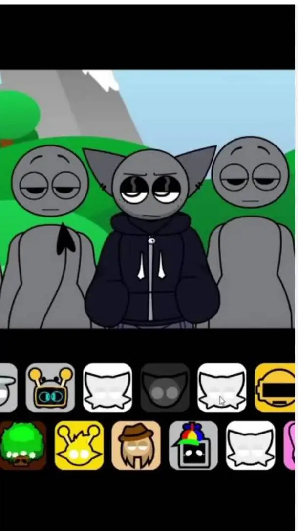 ai character: Grey background