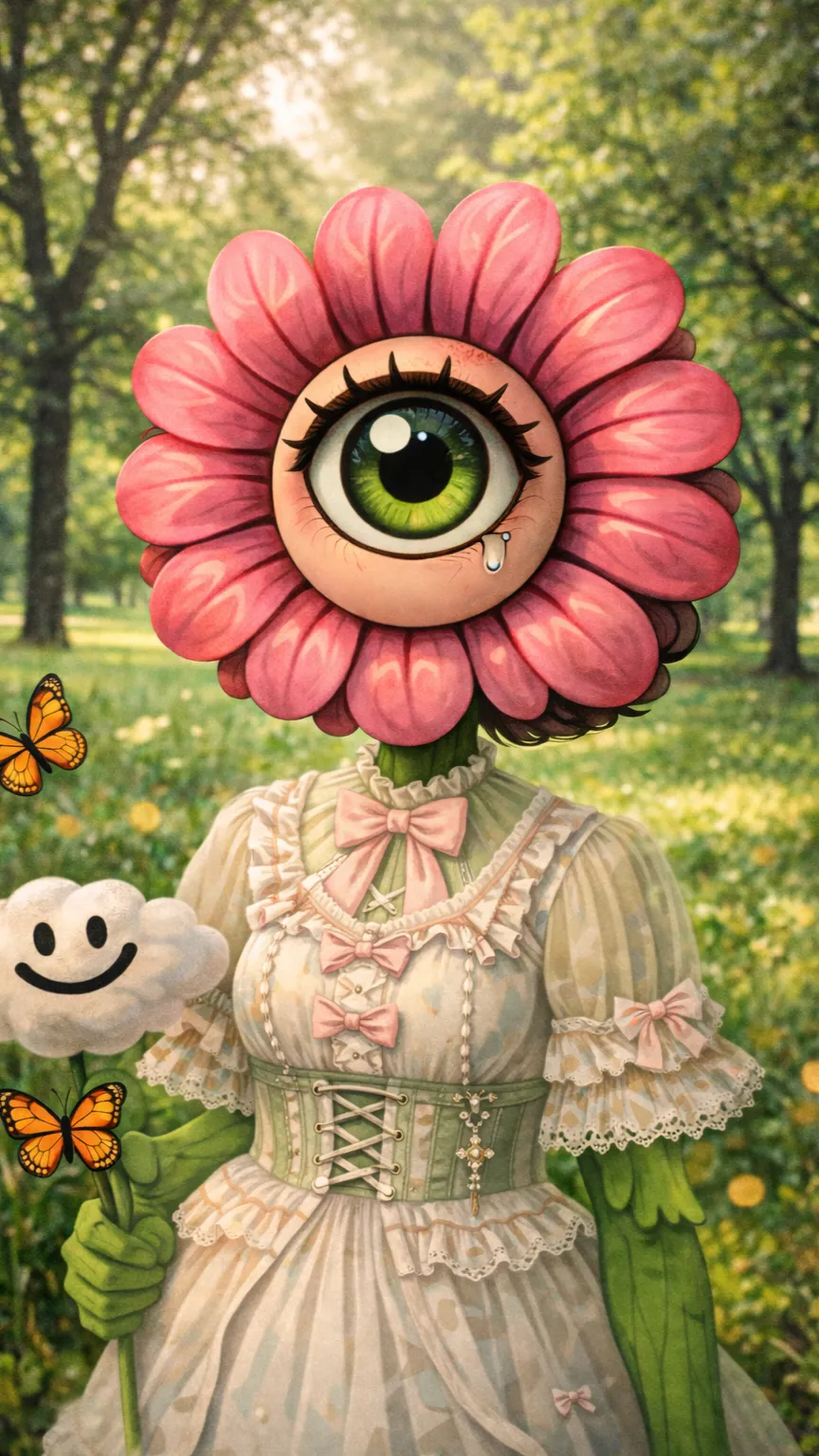 ai character: My weirdcore oc  background