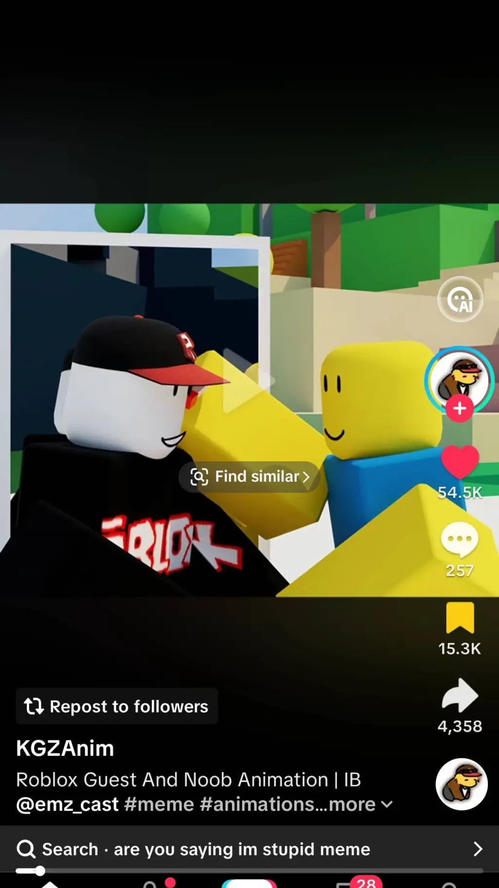 ai character: Guest x Noob!  background