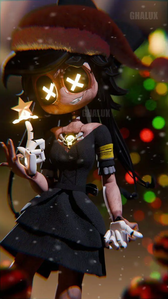 ai character: Christmas with CYN background