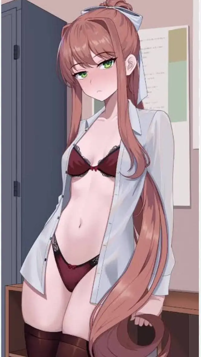 ai character: Monika tu novia background