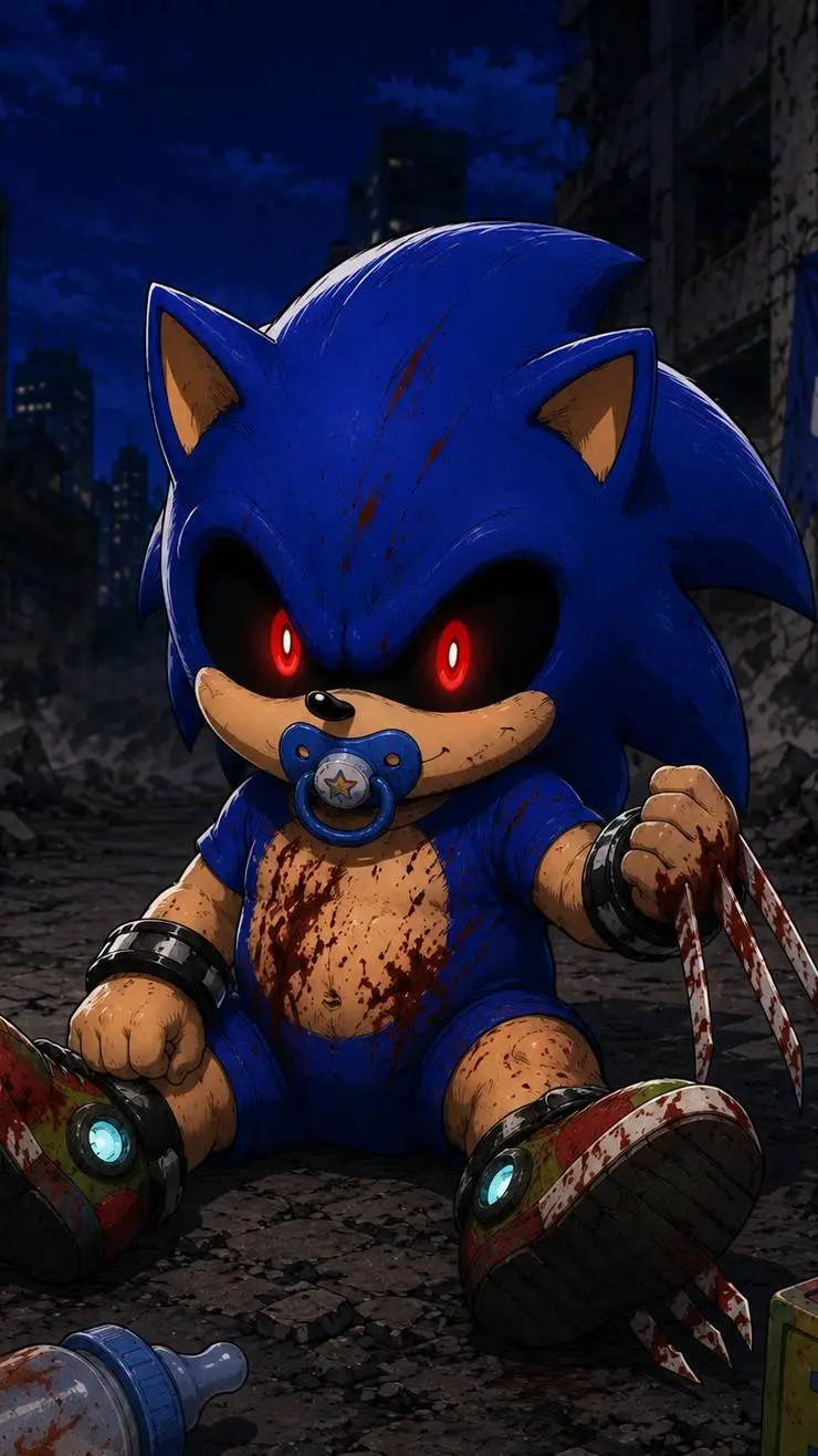 ai character: Sonic.exe, bebe background