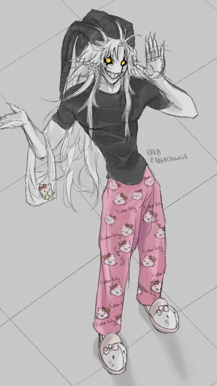 ai character: pierrot en pijama  background
