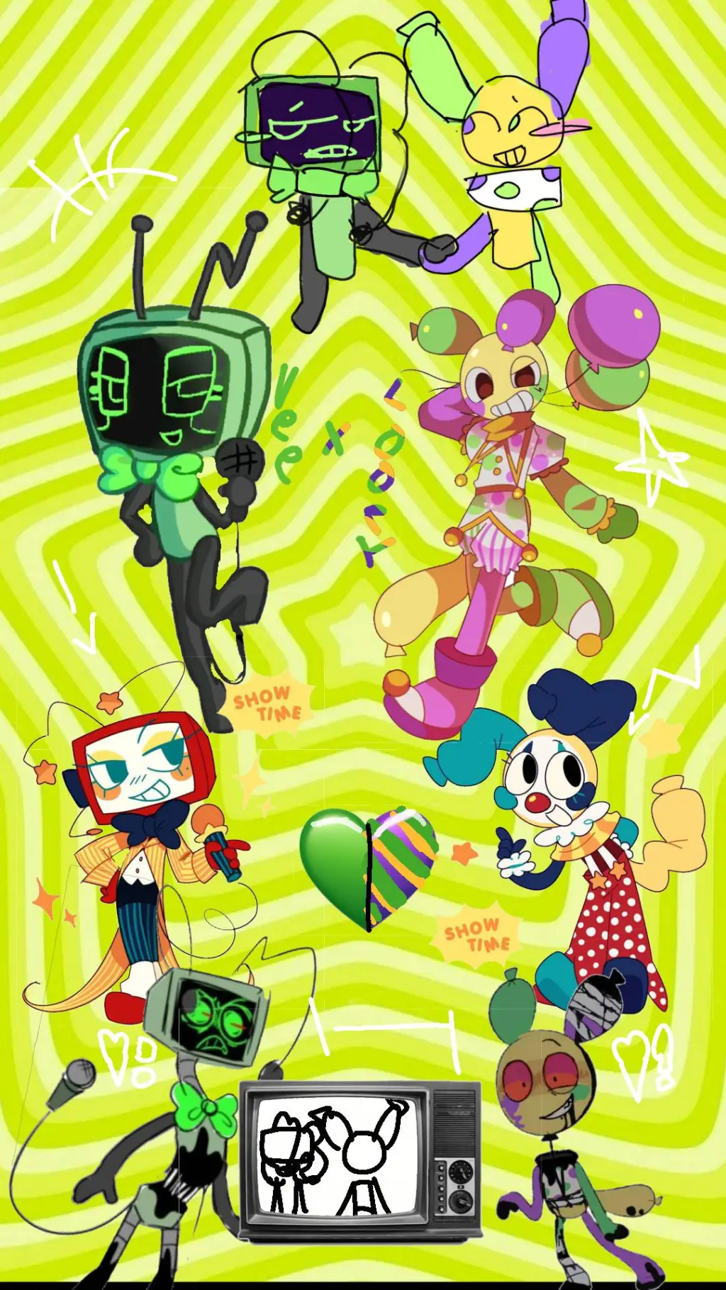 ai character: LOoey x vee!  background