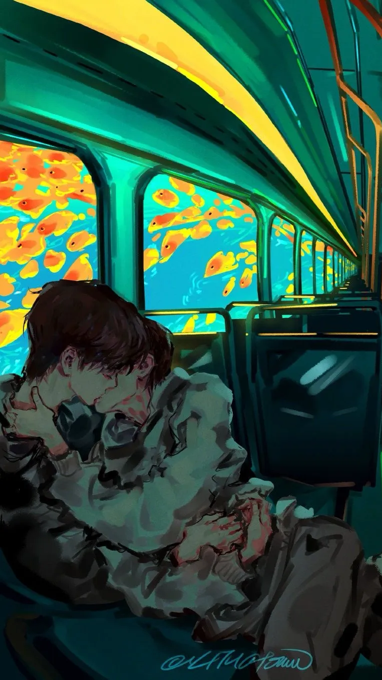 ai character: MINSUNG 💚🩷 background