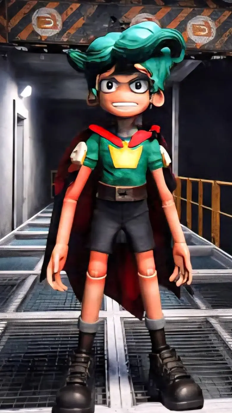 ai character: rory red cape background