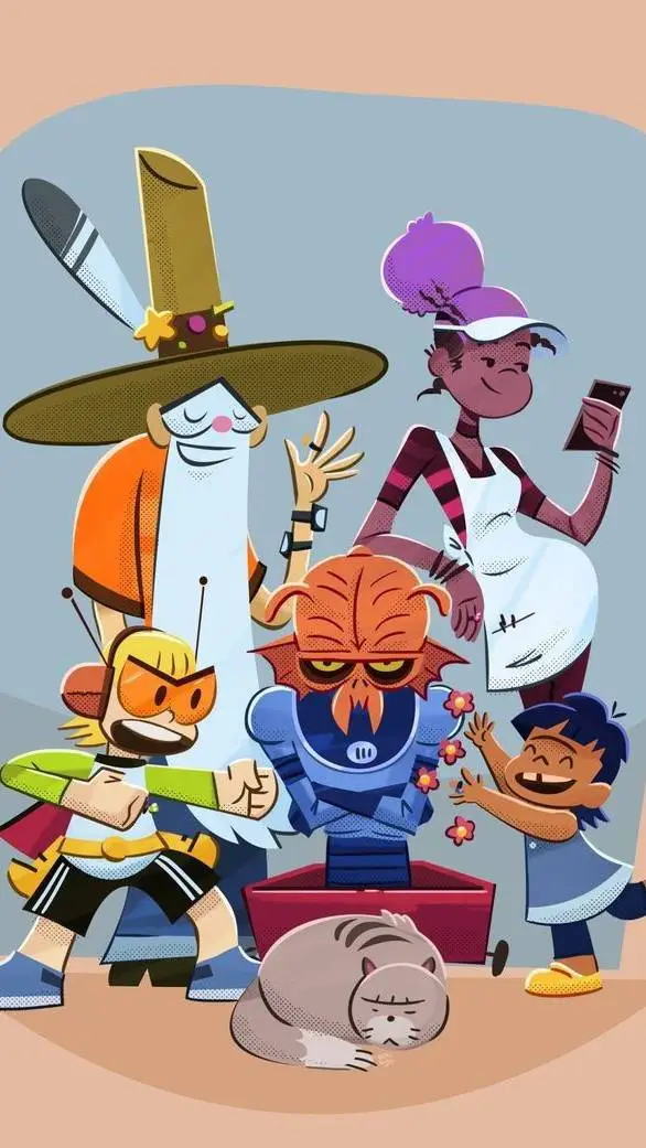 ai character: kid cosmic background