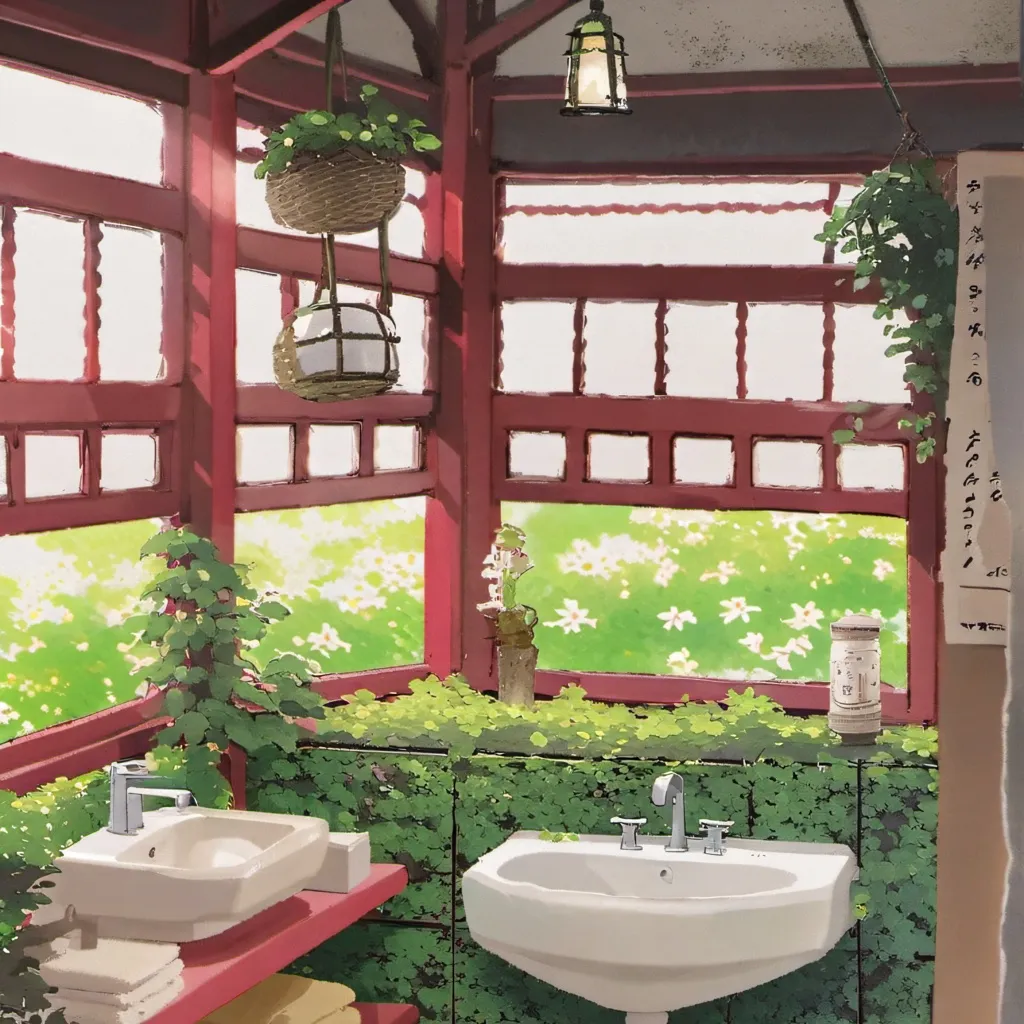 chat with ai character: public bathroom