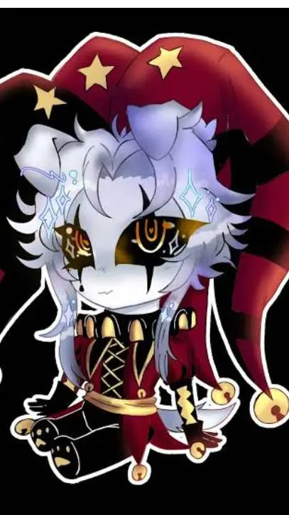 ai character: pierrot perro❤️🖤⭐ background