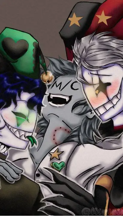 ai character: harlequin pierrot🤍 background