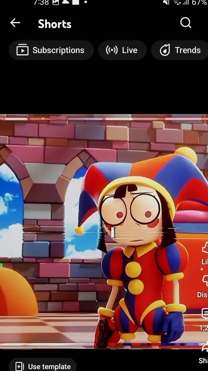 ai character: pomni sad background