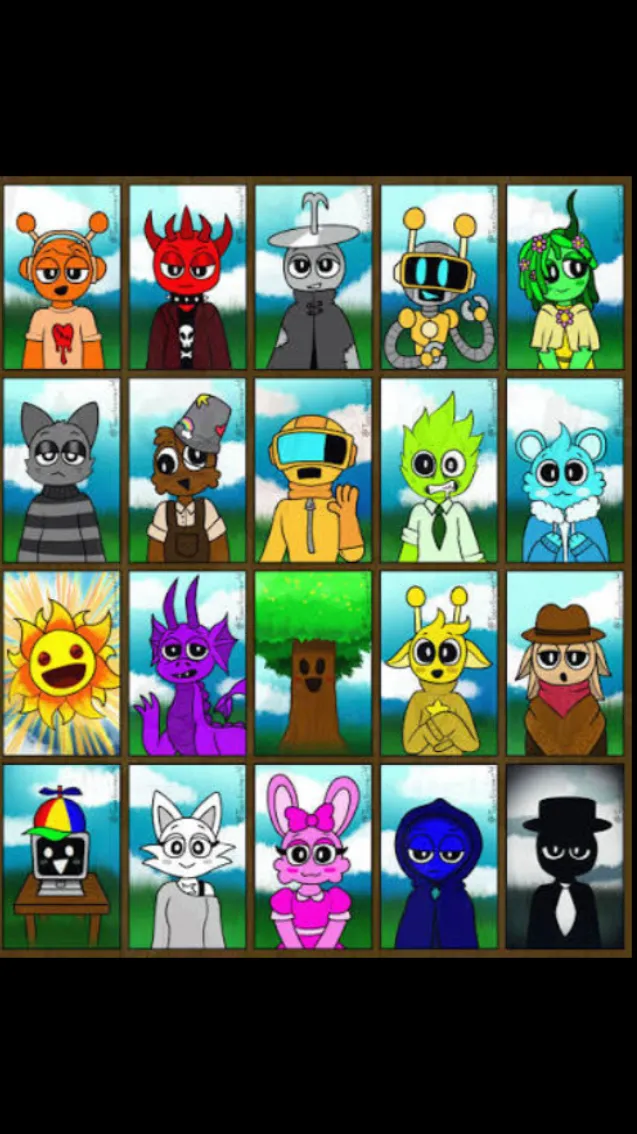 ai character: {🎉} Sprunki {✨} background