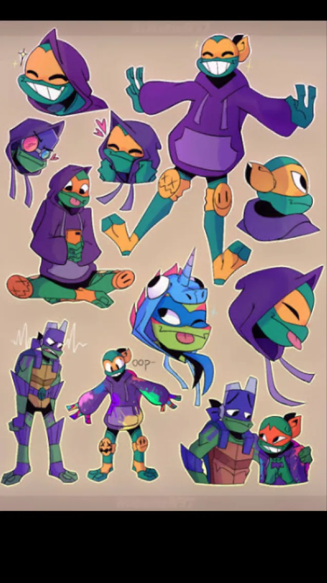 ai character: ROTTMNT COMBO AU✨ background