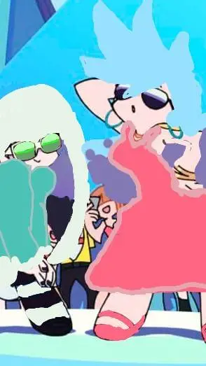 ai character: llina y azul  background