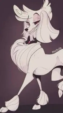 ai character:  Angel Dust 🐶 background