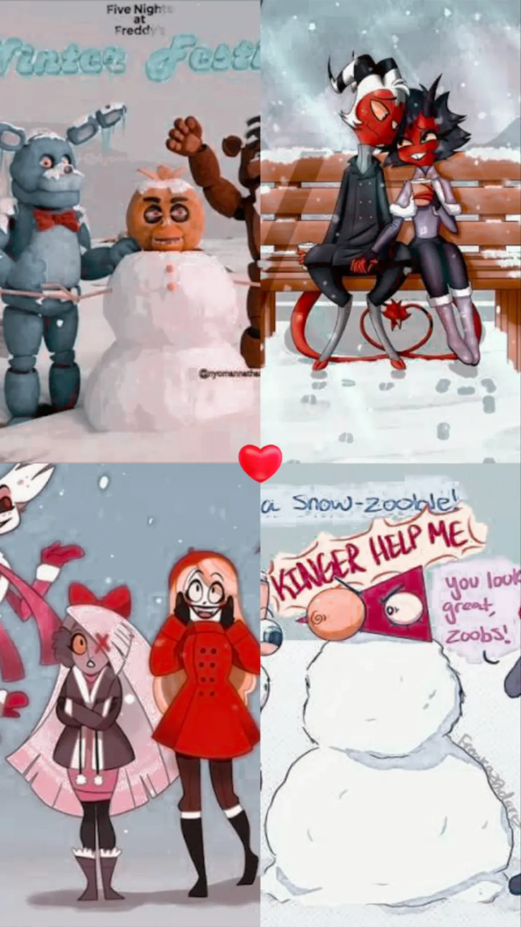 ai character: Fandom snow day background