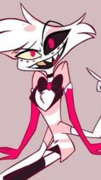 ai character: Angel dust hug  background