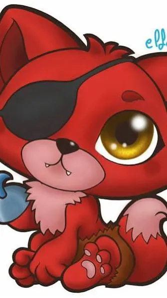ai character: Foxy baby  background