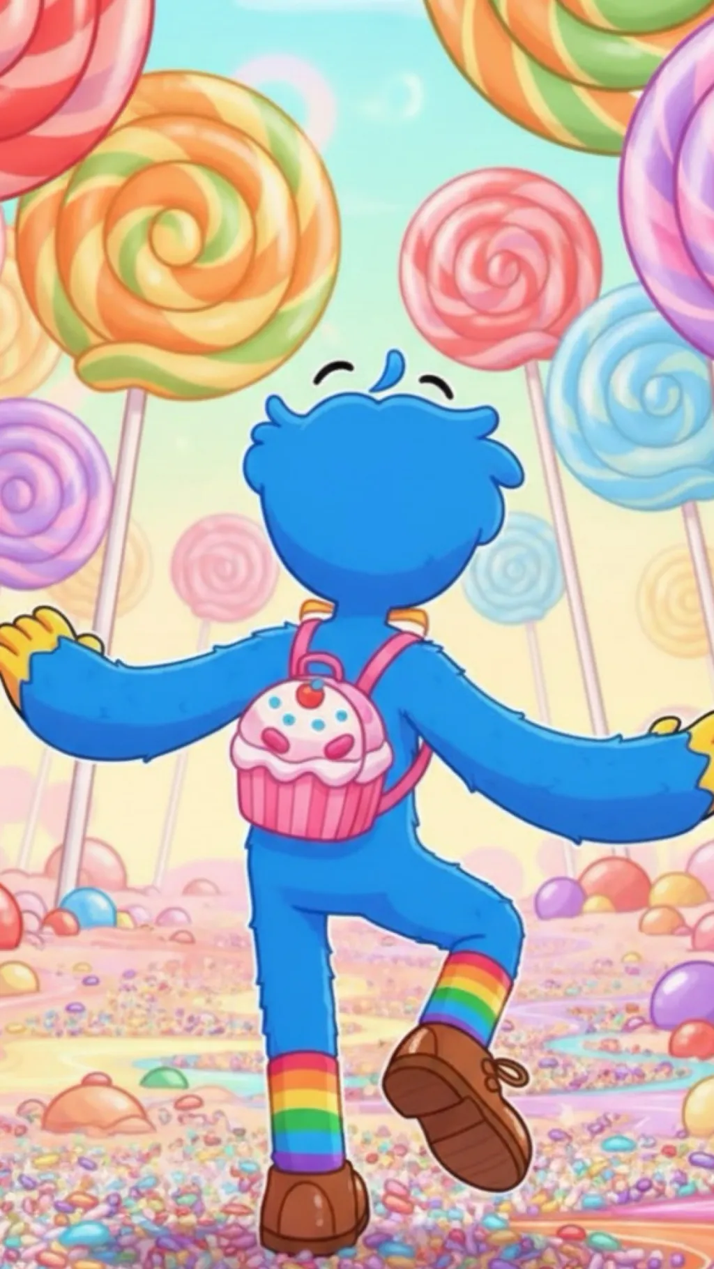 ai character: Huggy wuggy day  background