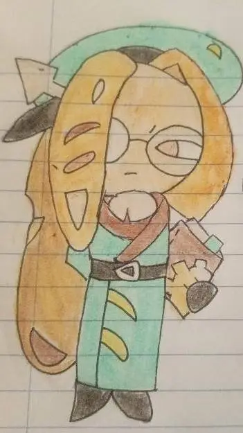 ai character: Baguette cookie background