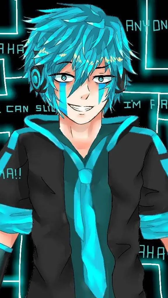 ai character: 🩵Cykopath🩵 background